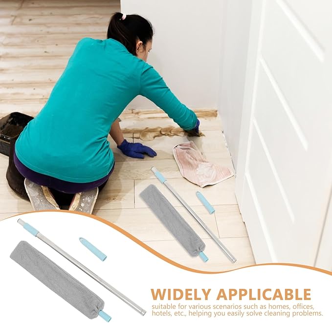 Long Handle Retractable Duster for Home Cleaning with Extendable Pole Gap Dust Cleaner for Ceiling Fans Under Furniture and High Reach Appliance Dust Removal