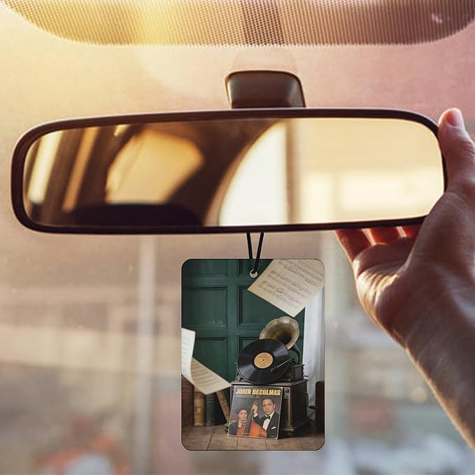 5PCS Car Air Freshener Hanging Personalized Double Sided Vintage Phonograph Car Fresheners Long Lasting New Cars Scents Cute Automotive Freshies for Closets Drawers (tea)
