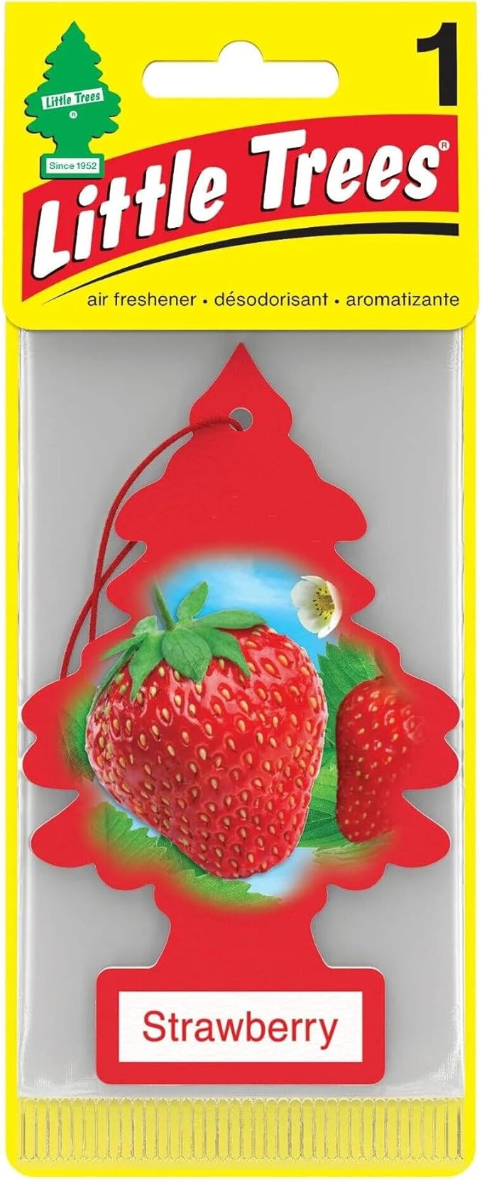 LITTLE TREES Car Air Freshener | Hanging Paper Tree for Home or Car | Strawberry | 24 Pack