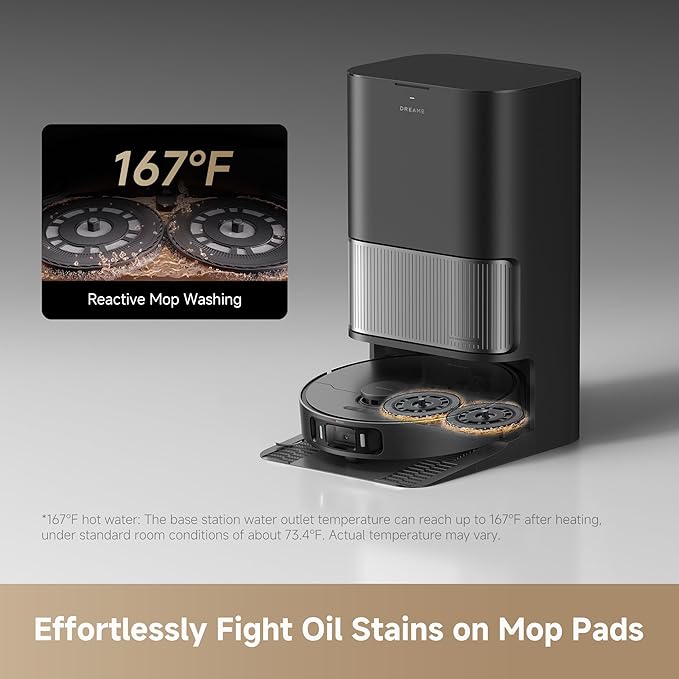 DREAME L40s Ultra AE Robot Vacuum and Mop Combo 19000Pa Suction Self Emptying Dust Box Flexible Mop &amp 167℉ Self Cleaning Washboard Diverse Brush Selection All-in-One Station Auto Refill