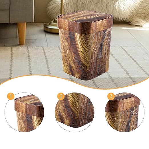 Trash Can Garbage Container Bin Rubbish Basket with Lid Waste Basket Recycling Bin for Home Living Room Kitchen Bedroom
