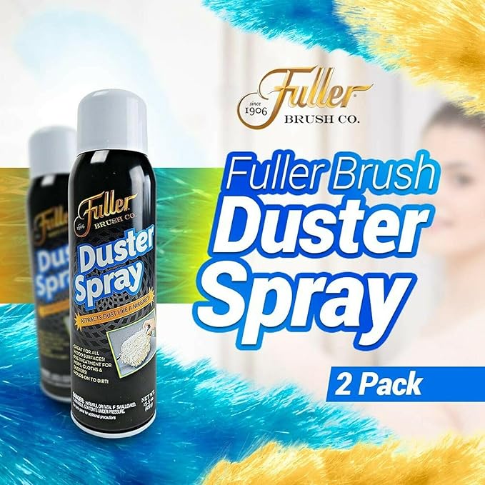 Fuller Brush Duster Spray and Microfiber Cloth Bundle – 3 Microfiber Cloths – Multi Surface Dust Removing Sprayer - Safe Household Cleaning For Floors Furniture Blinds &amp Car Interiors