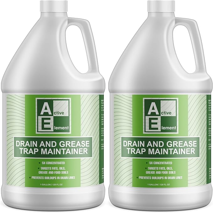 Drain and Grease Trap Maintainer- 2 Gallon (Contains 256 Treatments) - Biological Formula -Breaks Down Fats Oils and Grease - Grease Traps Drain Septic Systems and Sewers - Deodorizer