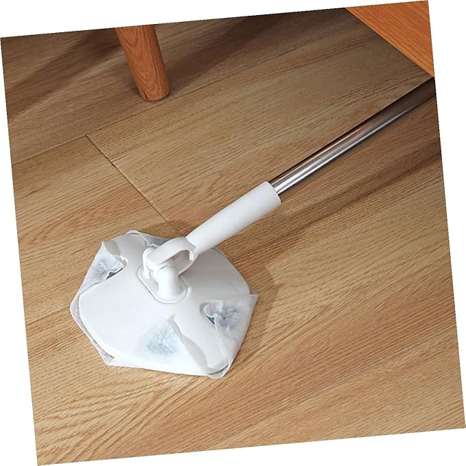 Electrostatic Dust Mop Set with Refillable Pad and Dry Cloth for Floor Cleaning Rotatable Triangular Mop Head for Indoor Use Lightweight Household Dust Removal Kit