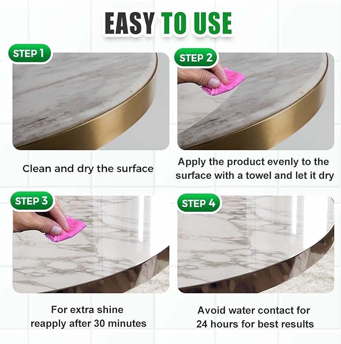 Nano Crystal Coating Agent For Tile &amp Furniture Nano Meter Crystal Plating Agent Quartz Marble Stone Polish Cleaner Long-Lasting Polishing Fast Drying (2Pcs)