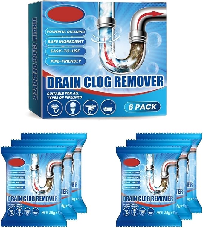 Household Drain Cleaner Powder Quickly Dissolves Hair Grease Clogs In 30 Minutes Suitable For All Standard Pipes(1 box)