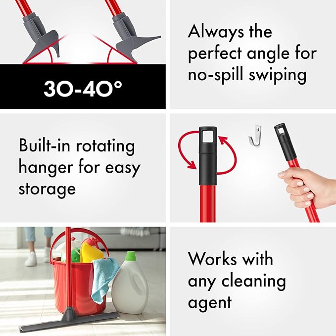 Tyroler Floor Squeegee for Concrete Floors 17 Heavy Duty Squeegee for Floor Squeegees Broom for Floors with 55 4 Part Handle Perfect for Tiles Marble Garage Deck Patio Bathroom Shower
