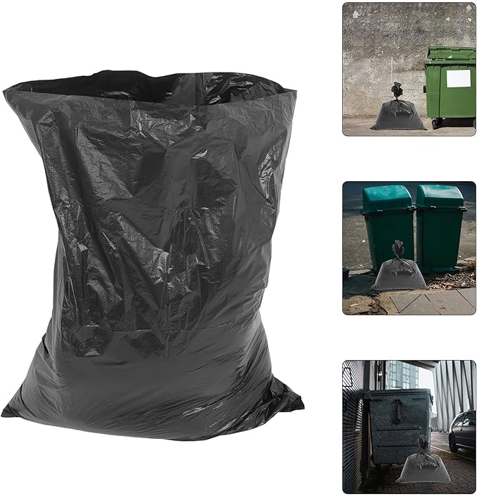 50pcs Heavy Duty Garbage Bags for Kitchen and Commercial Use 70x90cm Thickened Flat Mouth Trash Bags Suitable for Property Sanitation and Hospitality Waste Disposal