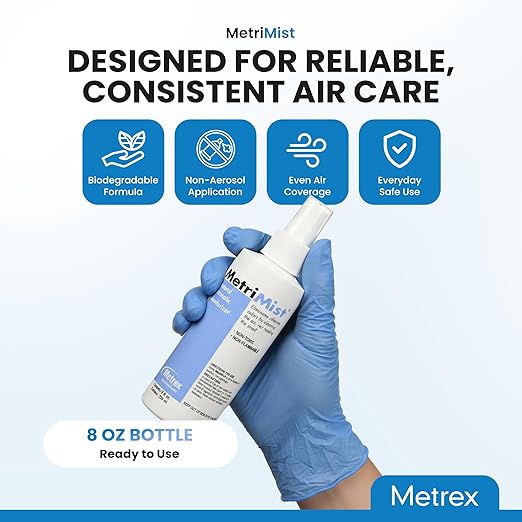 Metrex MetriMist Natural Aromatic Deodorizer Spray 8 oz Bottle – Non-Toxic Environmentally Friendly Odor Eliminator Spray &amp Room Deodorizer for Healthcare &amp Facility Use Fresh Scent (Pack o