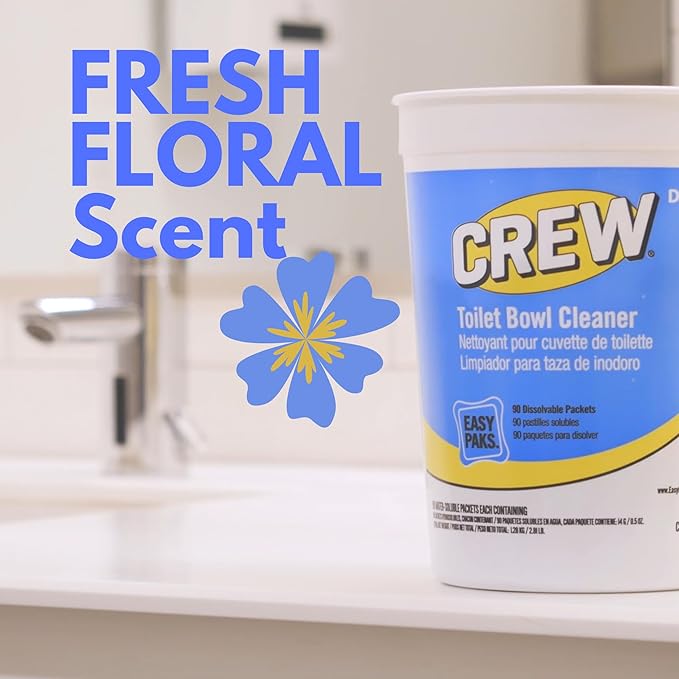 CREW CBD540731 Toilet Bowl Cleaner Easy Paks Packets Foam &amp Dissolve to Leave Toilet &amp Urinal Sparkling Clean Fresh Floral Scent Paks 90-Count