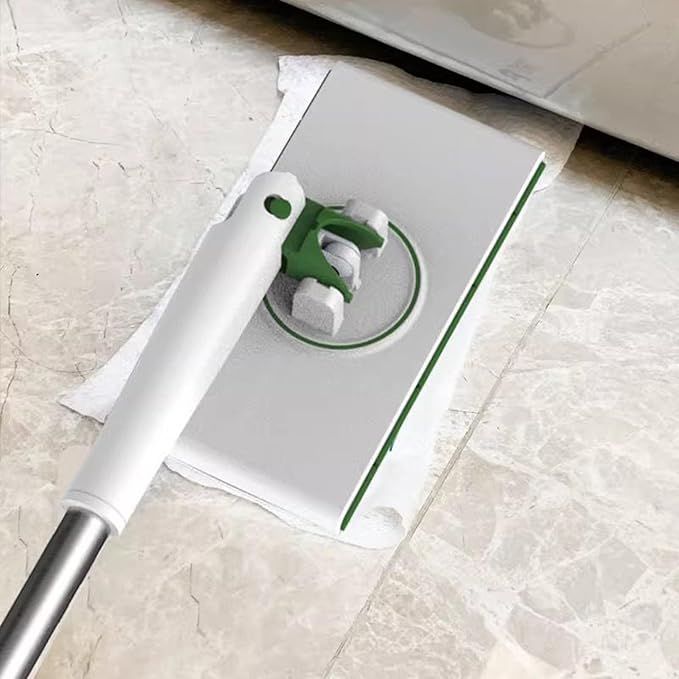 Clamp Mop Reusable Floor Cleaner Clamp Mops with 4 Cloths Hardwood Mops with Home Cleaning Floor Cleaning Supplies No Touch Mop for Tiles Kitchen Bathroom Living Room