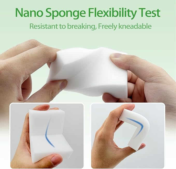 Magic Sponge Erasers Water-Activated Cleaning Sponge Multi-Purpose Melamine Foam Cleaner for Kitchen Bathroom Walls Shoes &amp Car Interior – Durable Non-Scratch &amp Reusable (100)