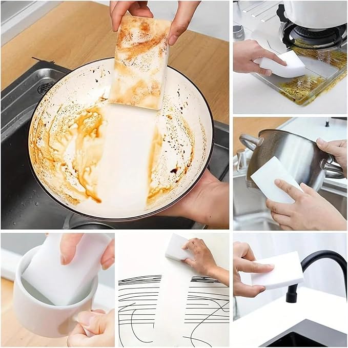 20/50/100pcs Kitchen Sponge Wipe Cleaner Cleaning Dishwasher Bathroom Tool Brush(20pcs white)