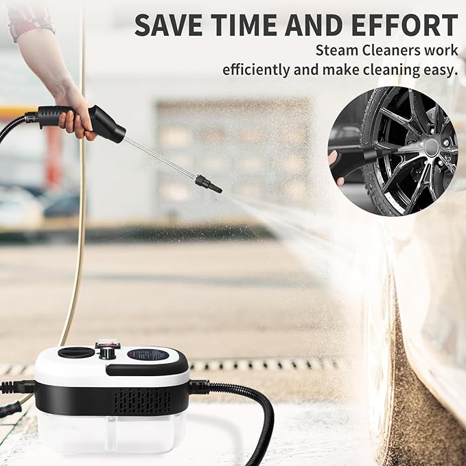 6 Level Adjustable Handheld Steam Cleaner for Home15s Heat-Up Pressurized Steamer for Cleaning1.29 Quarts Tank Portable Steam Cleaner Handheld for Car