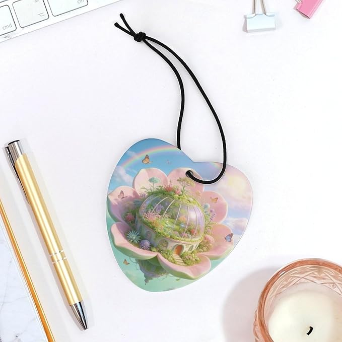 5PCS Car Air Freshener Hanging Personalized Double Sided Under A Rainbow Car Fresheners Long Lasting New Cars Scents Cute Automotive Freshies for Closets Drawers (tea)