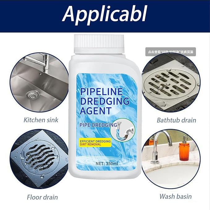 Pipeline Dredging Agent Powerful Pipe Dredging Agent Powder Drain Clog Remover Toilet Cleaner Sink and Drain Pipe Unclogging for Kitchen Toilet (2)