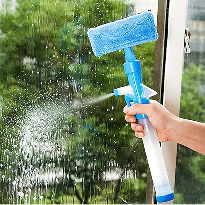 Glass Wiper - Double-Sided Window Scraper Cleaner Windshield Brush for Shower Floor Car Home/Office