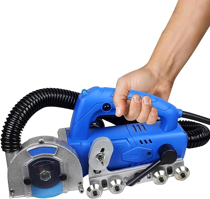 1200W Electric Tile Joint Cleaning Machine - Grout Remover Tool With Integrated Vacuum 9000r/min Professional Grout Cleaner For Floors And Walls Blades Included(110V1.7mm)