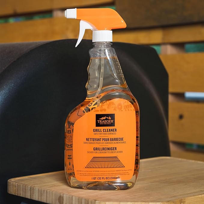 Traeger Grills BAC679 Grill Cleaner Spray BottleGrease CutterKeep Grill ShinyNo Harmful ChemicalsCitrus Scent946ml(Pack of 2)