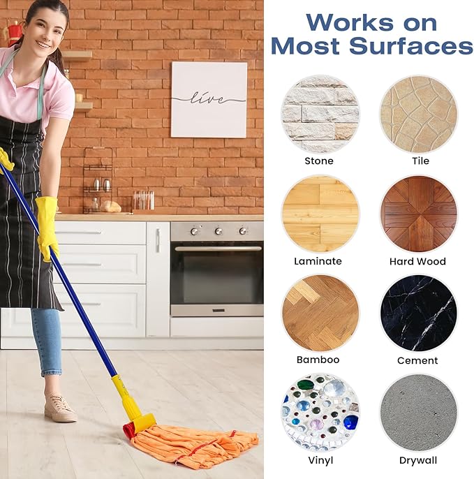 Matthew Cleaning Microfiber Tube Mop(MeduimOrange6Pack) Heavy Duty Mop Head ReplacementExcellent AbsorbencyPremium launderabilityReusableLoop end for HomeCommercial and Industrial Use