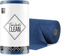 Fantasticlean Microfiber Cleaning Cloth Roll -75 Pack Tear Away Microfiber Towels 12 x 12 Reusable Washable Scratch Free Ultra Absorbent for All-Around Cleaning Supplies (Navy Blue)