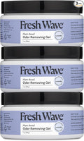 Fresh Wave Lavender Odor Removing Gel 7 oz. Pack of 3 - Safer Odor Absorbers for Home Natural Plant-Based Odor Eliminator Every 7 oz. lasts 15-30 Days For Cooking Trash &amp Pets