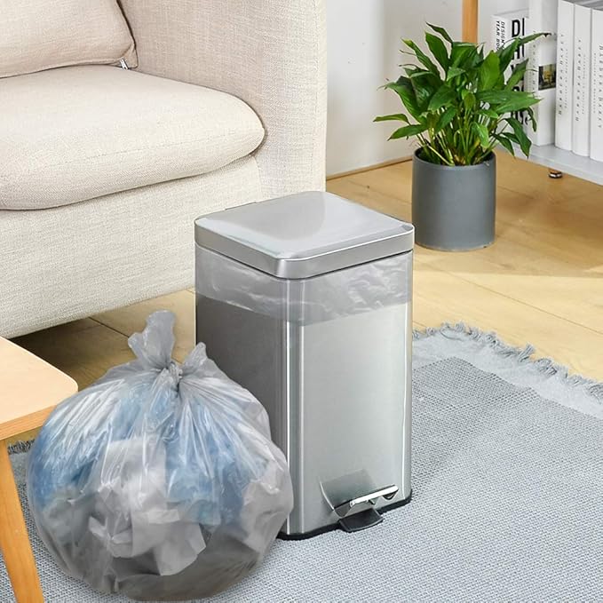 Obstnny Tall Kitchen Trash Bags 13 Gallon Garbage Bags 150 Counts (Clear Grey)