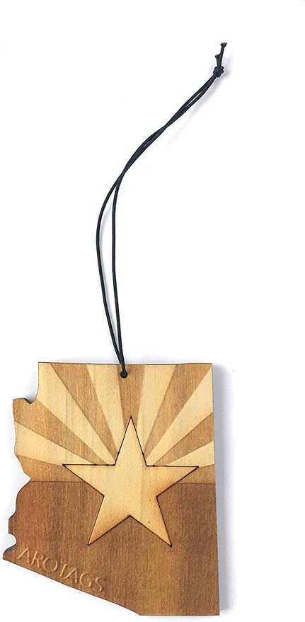 Arotags Arizona Wooden Car Air Freshener - Long Lasting Backwoods Birch Scent Diffuses for 365+ Days - Includes Hanging Mirror Diffuser and Fragrance Oil - 100% American Made