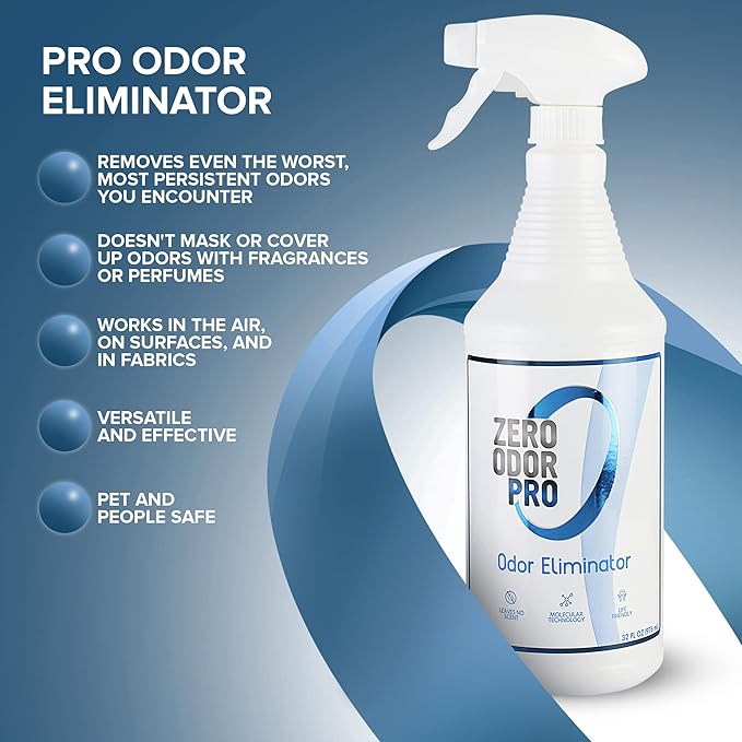 Zero Odor Pro - Commercial Strength Eliminator Odor Neutralizer Room Deodorizer Odor Eliminator Musty Smell - Strongest Odor Eliminator Trigger Spray (32-ounce)