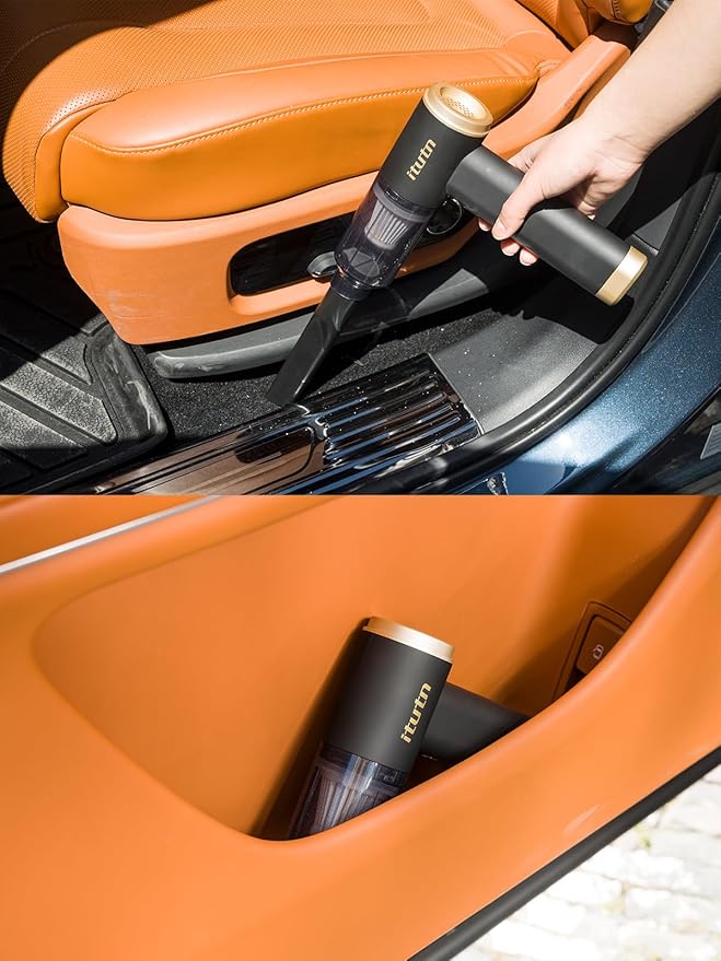 Mini Car Vacuum Cleaner 15000PA Powerful Suction Portable Cordless Vacuum for Car Handheld Small Vacuum Cleaner &amp Air Duster for Home DeskPC Keyboard (Mini Vacuum + 11 attachments)