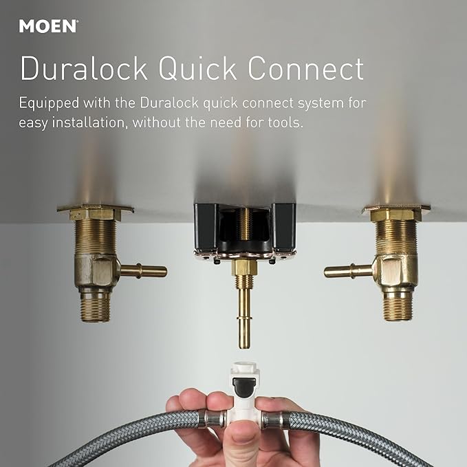 Moen Eva Brushed Nickel Two-Handle High Arc Widespread Bathroom Sink Faucet for 3-Hole Setups with Valve Included TV6420BN