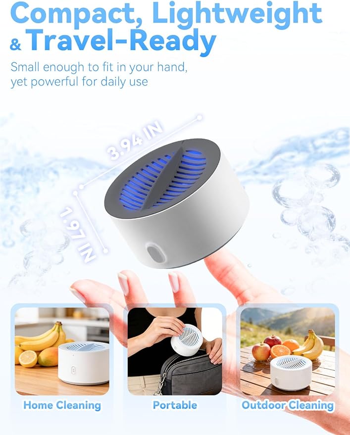 ERYNA Vegetable Cleaner Vegetable Cleaner 3-Minute Clean Home Produce Sanitizer with Electrolysis Purifier Technology Portable Wireless Fruit Washer for Washing Fruits Vegetables Meat (3PCS)