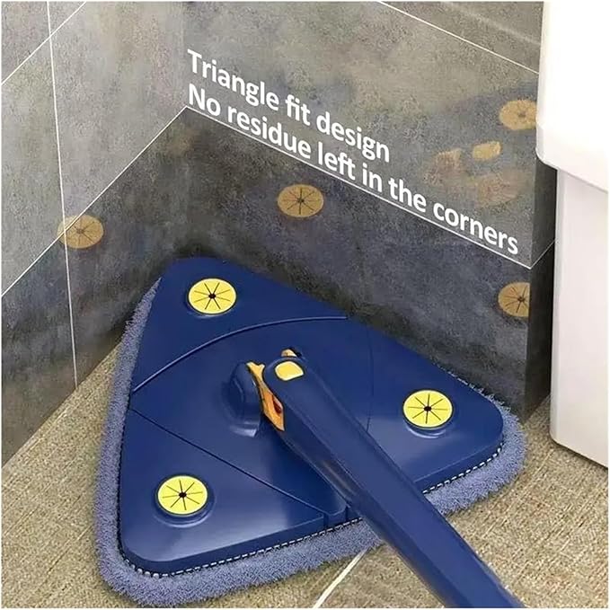 Triangle Mop Long Handle Wall Cleaner Mop Wet Dry Cleaning Supplies 360 Degree Rotatable Extendable Cleaning Tools for Floor