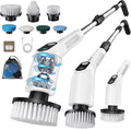 Benlari Electric Spin Scrubber- 2025 Upgraded Dual Switch Power Shower Scrubber for Tile Tub Glass Wall Floor Car - Cordless Cleaning Brush for Bathroom Kitchen Bedroom Toilet (White)