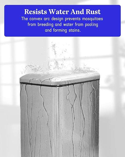 8 Gallon Kitchen Trash Can Stainless Steel Step Pedal Trash Can with Inner Bucket Soft Close Lid and Stays Open for Apartments RVs Dorms Offices or Bathrooms