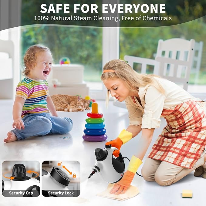 Pressurized Handheld Steam Cleaner with 14 pcs Accessories Portable Steamer for Cleaning Steam Cleaner for Home for Dirt Grease Grout Tile Floor Car