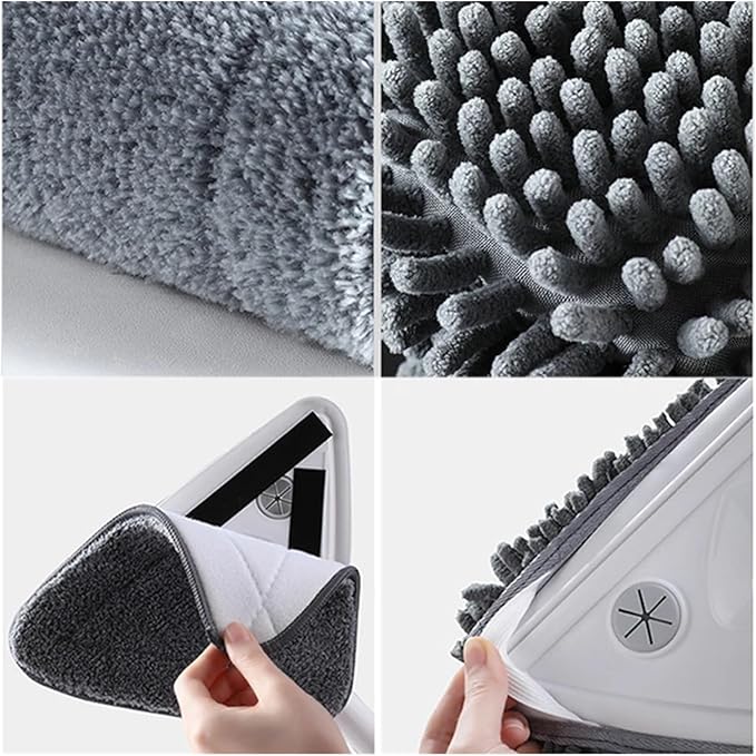 Triangle Glass Wiper Telescopic Rod Windows Cleaning Brush Window Professional Household Tool(2 cloths white 2.5m)