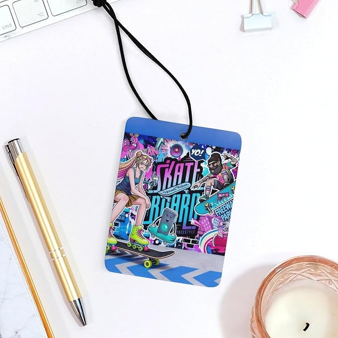 5PCS Car Air Freshener Hanging Personalized Double Sided Skate Girl Car Fresheners Long Lasting New Cars Scents Cute Automotive Freshies for Closets Drawers (tea)