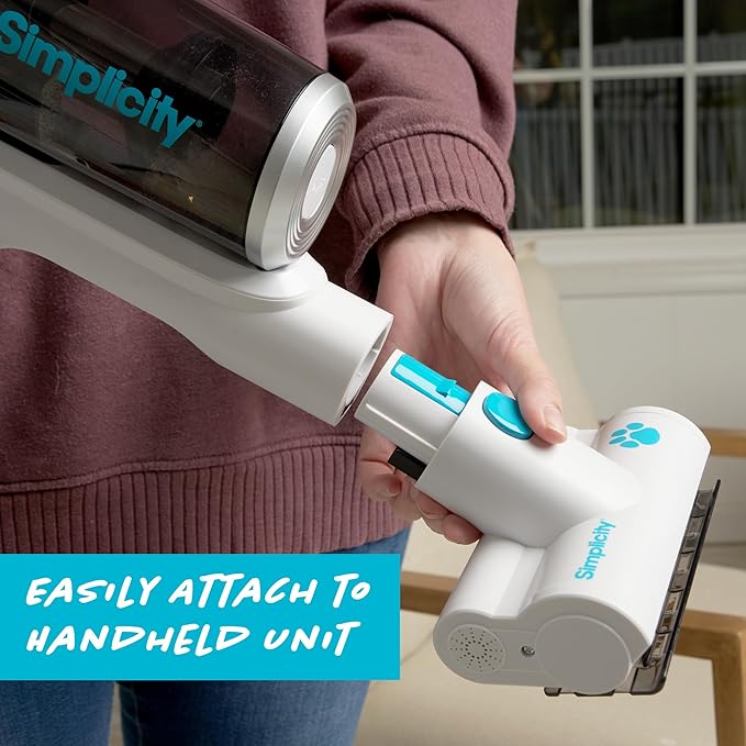 Simplicity Vacuums Pet and Upholstery Tool S67TURBO Motorized Accessory Only for the S67 Cordless Stick and Hand Vacuum Ideal for Cleaning Pets Hair Stairs Furniture Cars and More