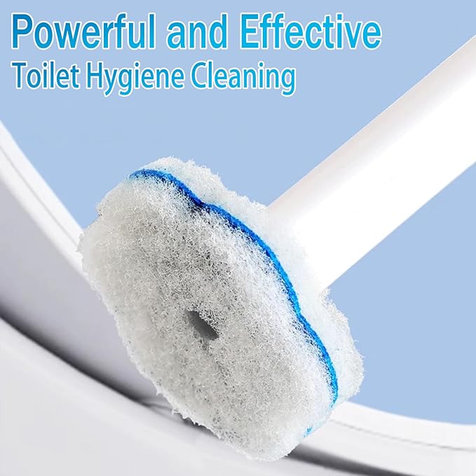 Disposable Toilet Brush and Holder Set with 48 Toilet Cleaner RefillsToilet Wand Kit with Toilet Brush Refill Pads Disposable Toilet Cleaning System for Toilet BowlBathtubBathroom - White