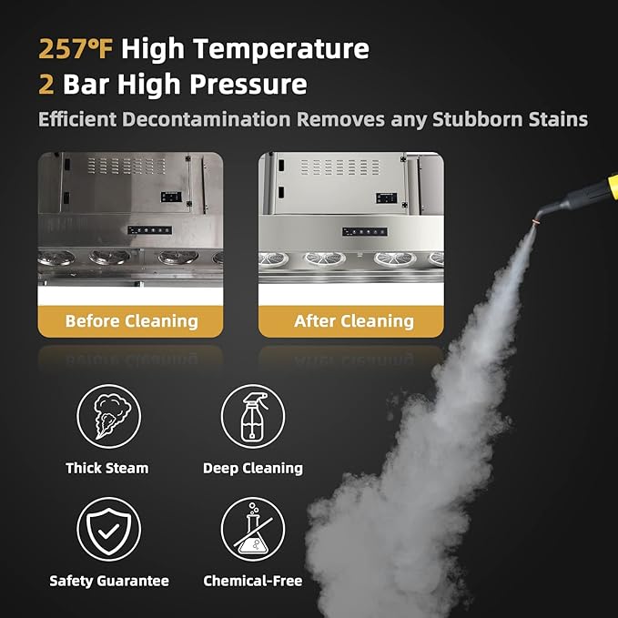 Goplus Multipurpose Handheld Steam Cleaner Pressurized Steam Cleaner with 17 Pieces Accessory Set 350ml Portable All Natural Chemical-Free Steamer for Home Sofa Upholstery Floors Windows Kitchen Bat