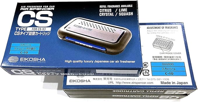 CS-X3 CSX3 Squash Air Spencer Freshener 2 Unit Cases (H4) &amp 2 Refills (C-10) Eikosha Japan Car Freshener