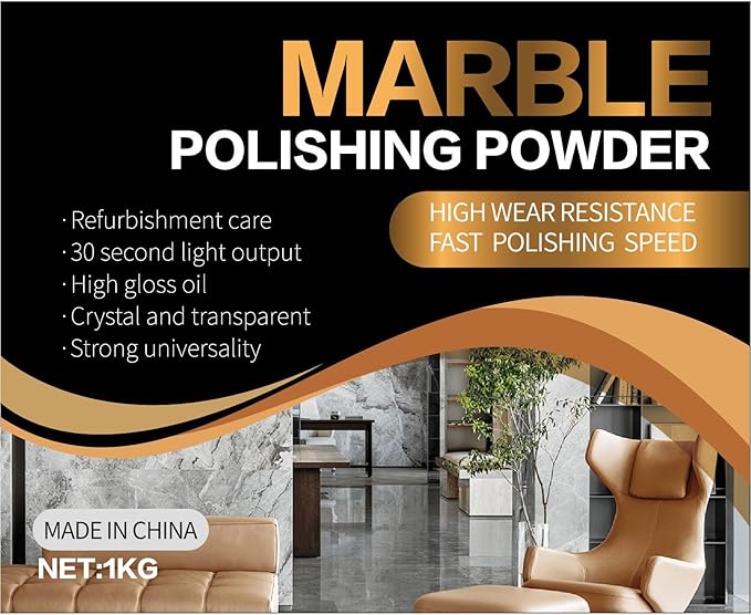 Marble Polishing Powder – for Granite Marble &amp Stone SurfacesHelps Restore Shine and Improve Surface Gloss – For Countertops Floors &amp Walls – 2.2 LB(1 Piece)