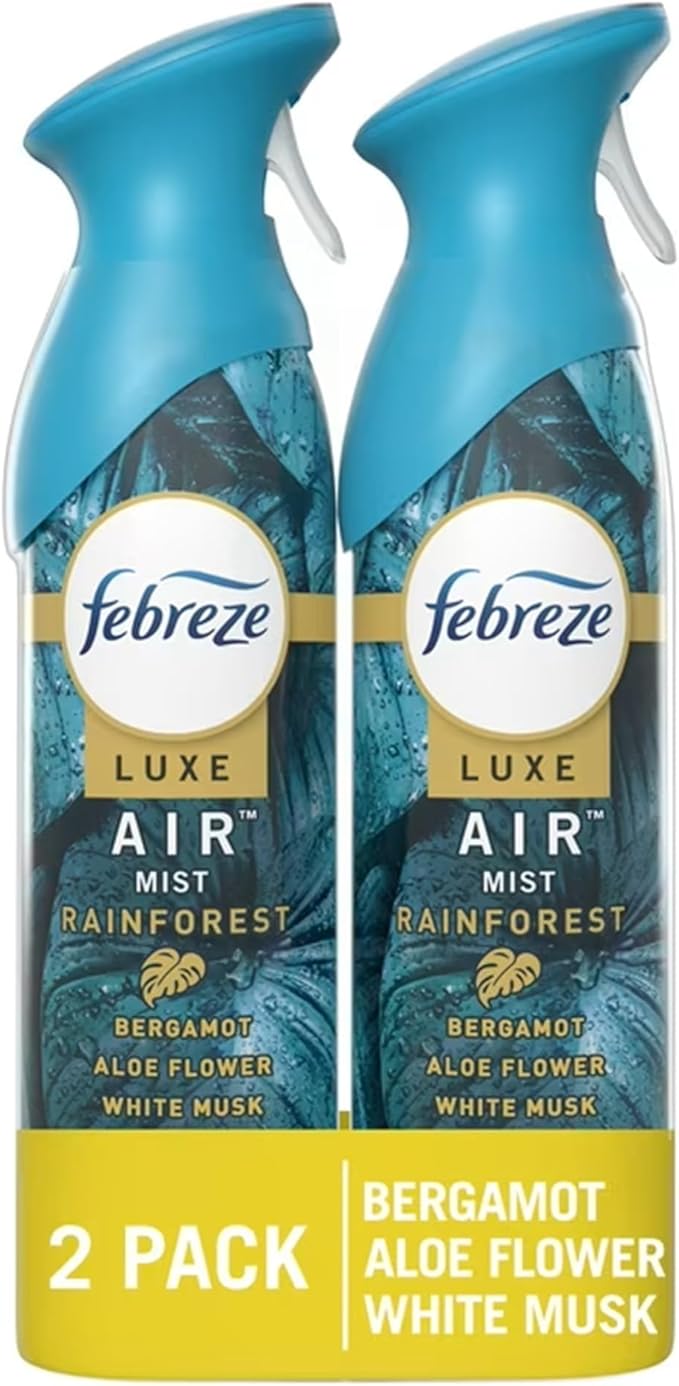 Febrezee Odor-Fighting Air Freshener Room Fresheners Air Effects Air Spray Air Freshener Mist 8.8 Ounce - 2 Count (Pack of 1) (Rainforest)