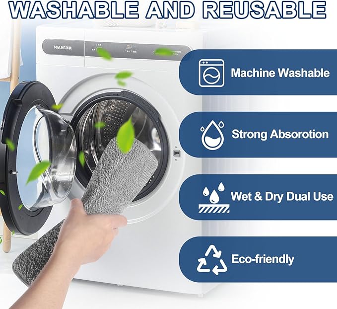 Microfiber Steam Mop Pads Compatible with FODFINU Seyola &amp FEPPO and Wotaste Steam Mop Cleaner - Washable and Reusable Replacement Mop Pads for Floor Cleaning 6 Pack