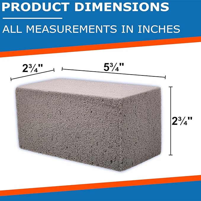 Pool-Whiz Pumice Block for Pool (12-Pack) | Pool Tile &amp Concrete Cleaner | Pumice Stone for Cleaning Spas Water Features &amp Bathroom Floors | Cleaning Block for Rust &amp Stains by Billy Buck