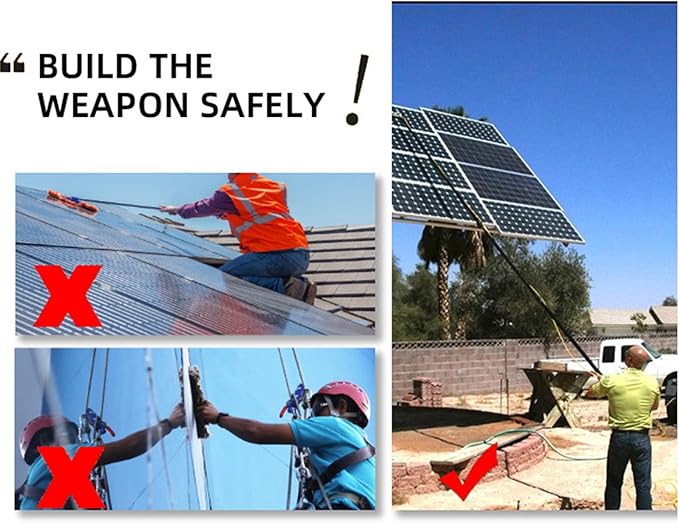 Water Fed Pole Kit Water Fed Cleaning System Aluminum Outdoor Window Cleaner Hose Cleaning Photovoltaic and Solar Panels36FT/10.8M