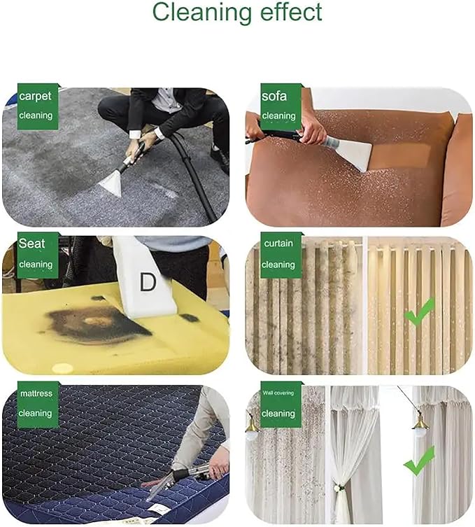 Stain Cleaneing Machine 1200W Portable Carpet Cleaner with Anti-slip Handle 13KPa Powerful Suction and Double Water Tanks Design 1300ml Clean Water Tank and Save To Space for Stairs and Cars