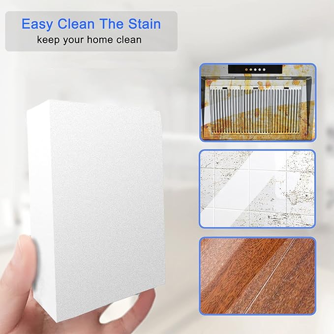 100Pack Magic Sponge Eraser | Extra Large Melamine Sponge Foam in Bulk | Multi-Functional Household Cleaning Sponge for Kitchen Bathrooms Sink Walls Vehicles Shoes | No Scratch Cleaning Pads