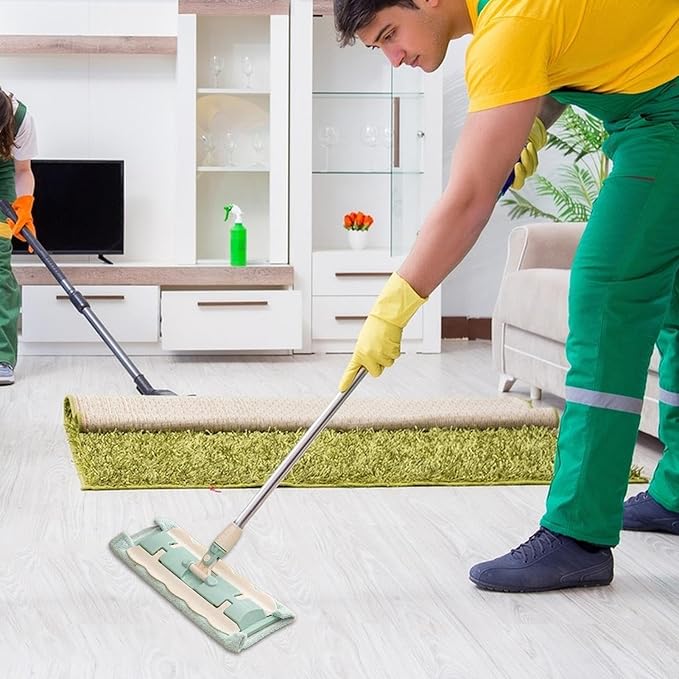 Floor Cleaning Mop 90x38x15cm ABS Stainless Steel Hardwood Cleaner for Home Sanitation Dust Removal Kitchen Tiles Laminate Wet Mopping Sweeping
